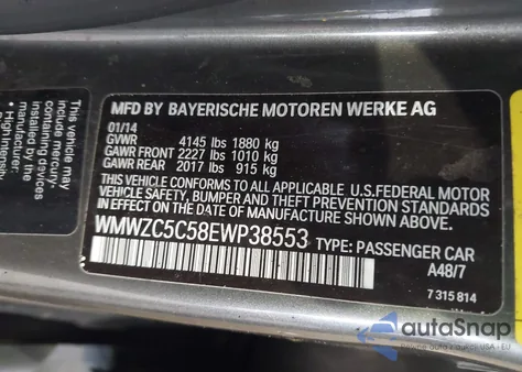 2014 Mini Countryman Cooper S z USA, uszkodzony, nr VIN WMWZC5C58EWP38553